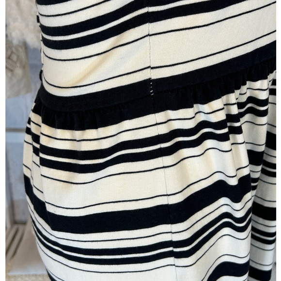 J Crew Women's Size S Cream & Black Button Back Fit & Flare Striped Dress #0301 - Picture 7 of 12